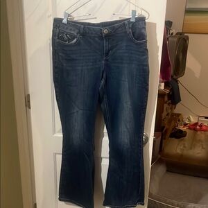 Maurices Blue Flare Wide Leg Jeans